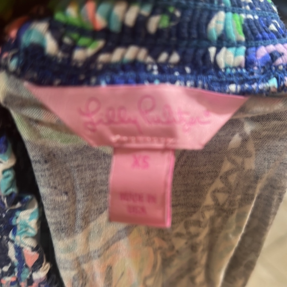 Lilly Pullitzer Blue Patterned Off The Shoulder S… - image 7